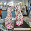 Danny's Fine Porcelain Home Decor Danny's Fine Porcelain Staffordshire Dogs – Pink Fishnet (Special Edition)
