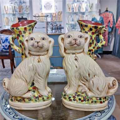 Danny's Fine Porcelain Home Decor Danny's Fine Porcelain Staffordshire Dogs Repro Pitcher-Pair 41190