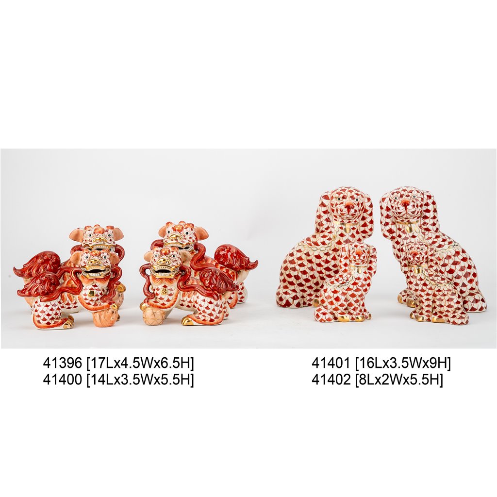 Danny's Fine Porcelain Home Decor Danny's Fine Porcelain Staffordshire Dogs- Vermillion Waves Special Edition