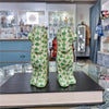 Danny's Fine Porcelain Home Decor Danny's Fine Porcelain Staffordshire Small Dog - Green Fishnet (Min 2 Pairs)