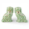 Danny's Fine Porcelain Home Decor Danny's Fine Porcelain Staffordshire Small Dog - Green Fishnet (Min 2 Pairs)