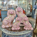 Danny's Fine Porcelain Home Decor Danny's Fine Porcelain Staffordshire Small Dog - Pink Fishnet (Min 2 Pairs)