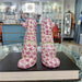 Danny's Fine Porcelain Home Decor Danny's Fine Porcelain Staffordshire Small Dog - Pink Fishnet (Min 2 Pairs)