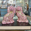 Danny's Fine Porcelain Home Decor Danny's Fine Porcelain Staffordshire Small Dog - Pink Fishnet (Min 2 Pairs)