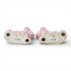 Danny's Fine Porcelain Home Decor Danny's Fine Porcelain Staffordshire Small Dog - Pink Fishnet (Min 2 Pairs)
