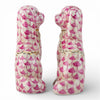 Danny's Fine Porcelain Home Decor Danny's Fine Porcelain Staffordshire Small Dog - Pink Fishnet (Min 2 Pairs)