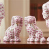 Danny's Fine Porcelain Home Decor Danny's Fine Porcelain Staffordshire Small Dog - Pink Fishnet (Min 2 Pairs)