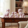 Danny's Fine Porcelain Home Decor Danny's Fine Porcelain Staffordshire Small Dog - Pink Fishnet (Min 2 Pairs)