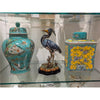 Danny's Fine Porcelain Home Decor Danny's Fine Porcelain Tea Jar-Green Yellow Flower Bird