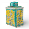 Danny's Fine Porcelain Home Decor Danny's Fine Porcelain Tea Jar-Green Yellow Flower Bird