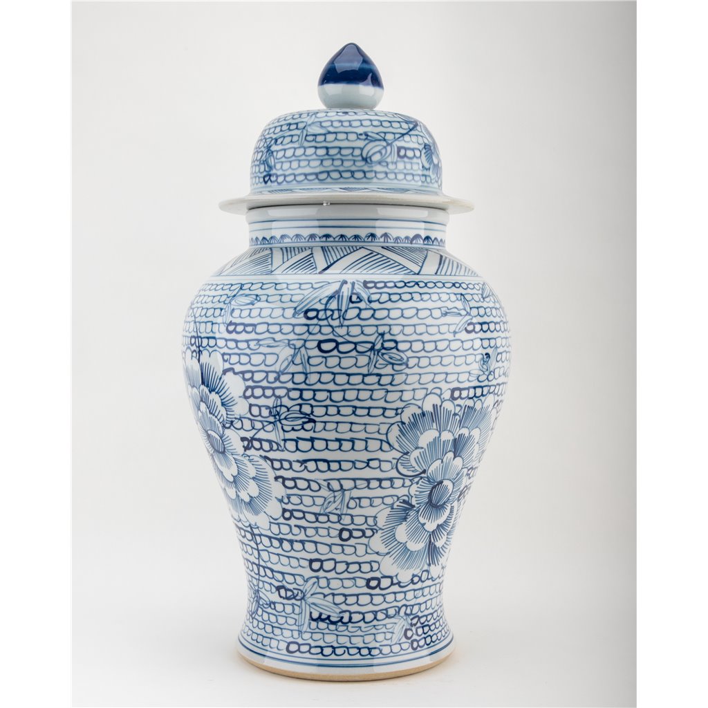 Danny's Fine Porcelain Home Decor Danny's Fine Porcelain Temple Jar Blue And White Flower 51114