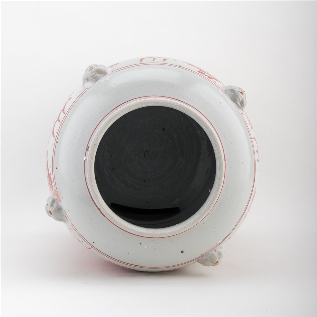 Danny's Fine Porcelain Home Decor Danny's Fine Porcelain Temple Jar Light Red Dragon 51125