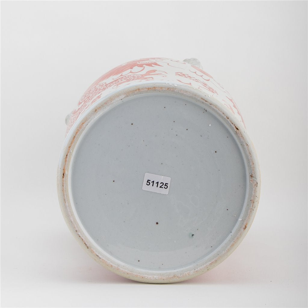 Danny's Fine Porcelain Home Decor Danny's Fine Porcelain Temple Jar Light Red Dragon 51125