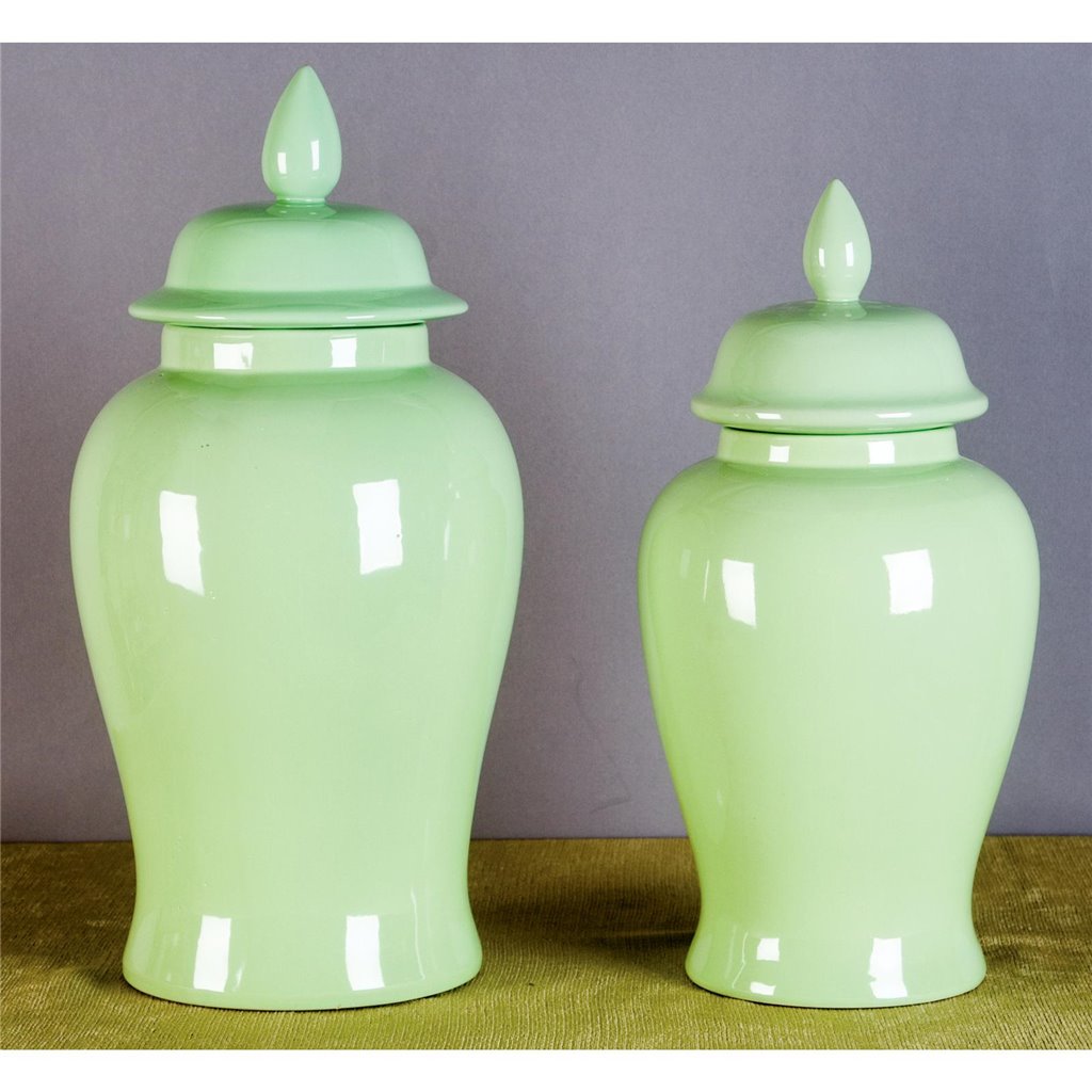 Danny's Fine Porcelain Home Decor Danny's Fine Porcelain Temple Jar-Lime Green