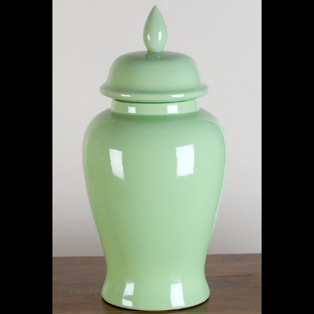 Danny's Fine Porcelain Home Decor Danny's Fine Porcelain Temple Jar-Lime Green