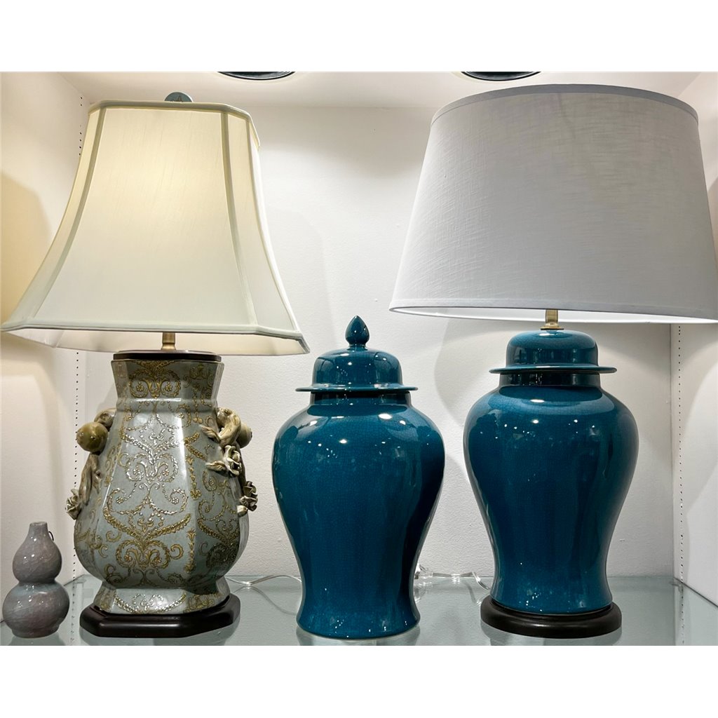 Danny's Fine Porcelain Home Decor Danny's Fine Porcelain Temple Jar - Peacock Green