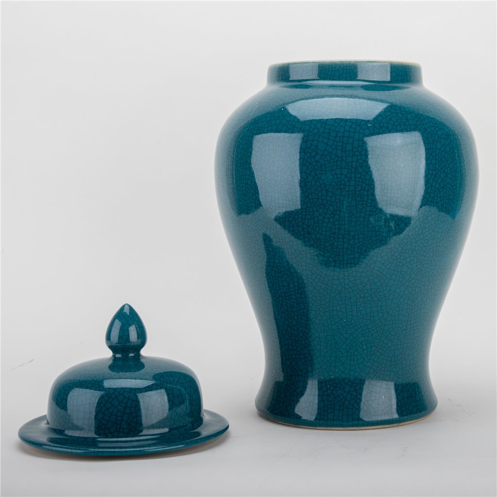 Danny's Fine Porcelain Home Decor Danny's Fine Porcelain Temple Jar - Peacock Green