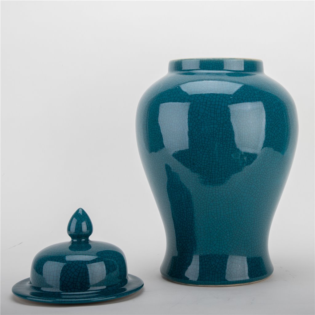 Danny's Fine Porcelain Home Decor Danny's Fine Porcelain Temple Jar - Peacock Green