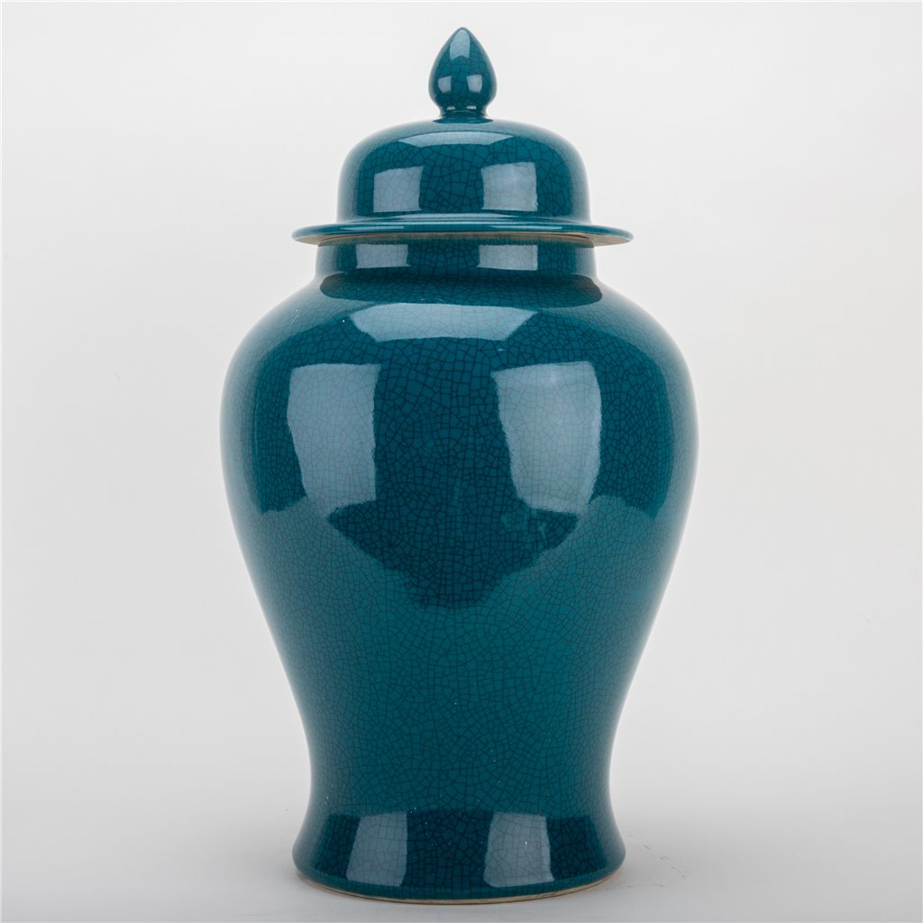 Danny's Fine Porcelain Home Decor Danny's Fine Porcelain Temple Jar - Peacock Green