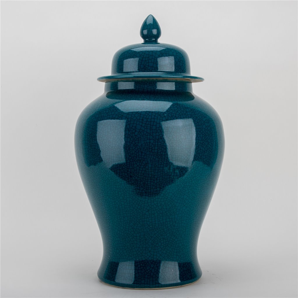 Danny's Fine Porcelain Home Decor Danny's Fine Porcelain Temple Jar - Peacock Green