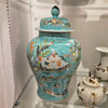 Danny's Fine Porcelain Home Decor Danny's Fine Porcelain Temple Jar Teal Green Scenery