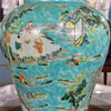 Danny's Fine Porcelain Home Decor Danny's Fine Porcelain Temple Jar Teal Green Scenery