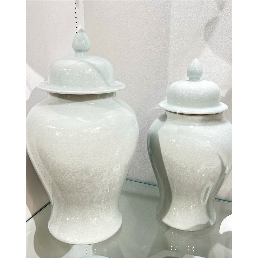 Danny's Fine Porcelain Home Decor Danny's Fine Porcelain Temple Jar -White Crackle