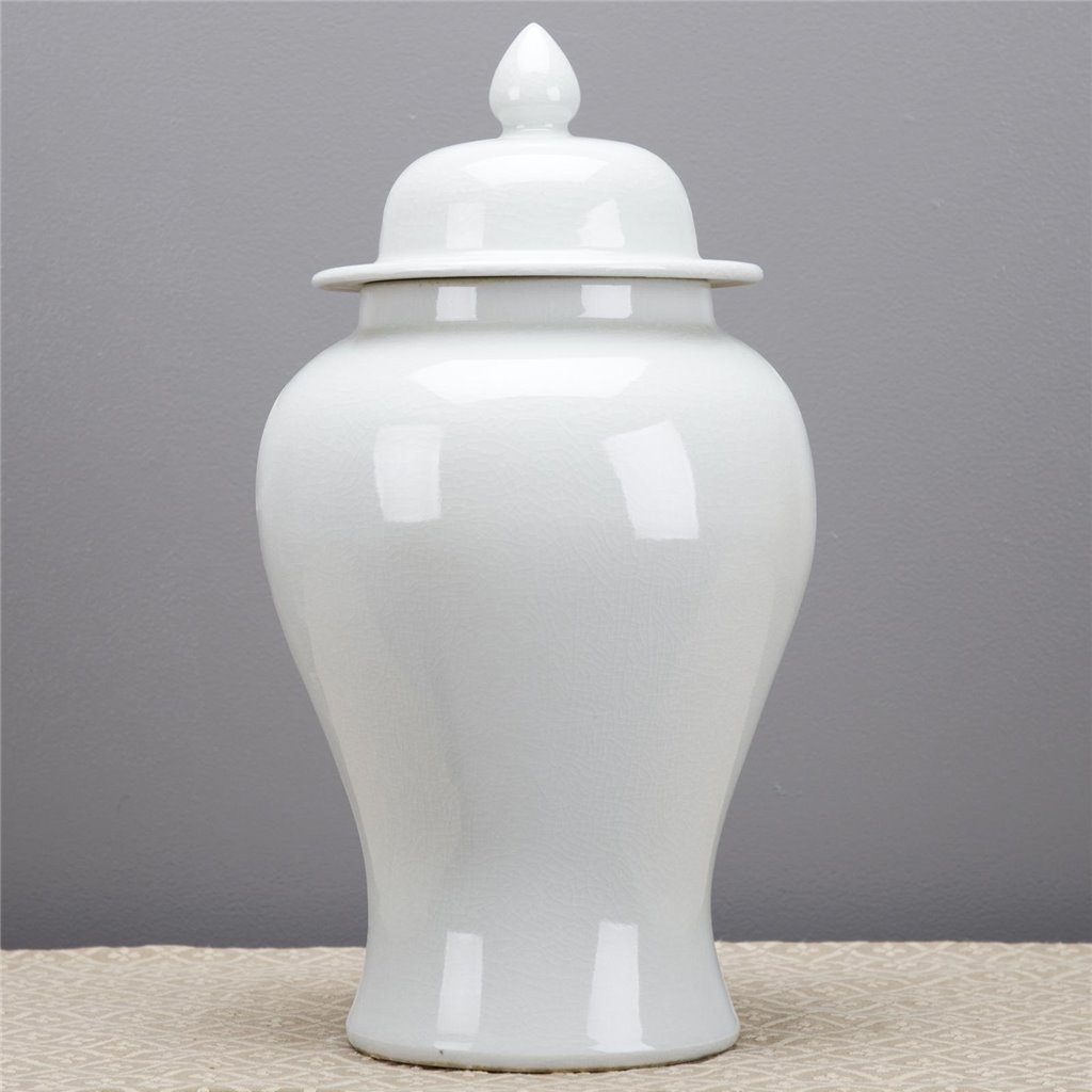 Danny's Fine Porcelain Home Decor Danny's Fine Porcelain Temple Jar -White Crackle