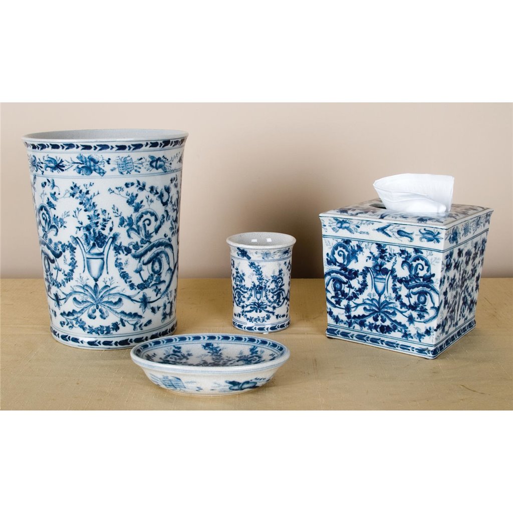 Danny's Fine Porcelain Home Decor Danny's Fine Porcelain Tissue Box-Annette/Azure Casey