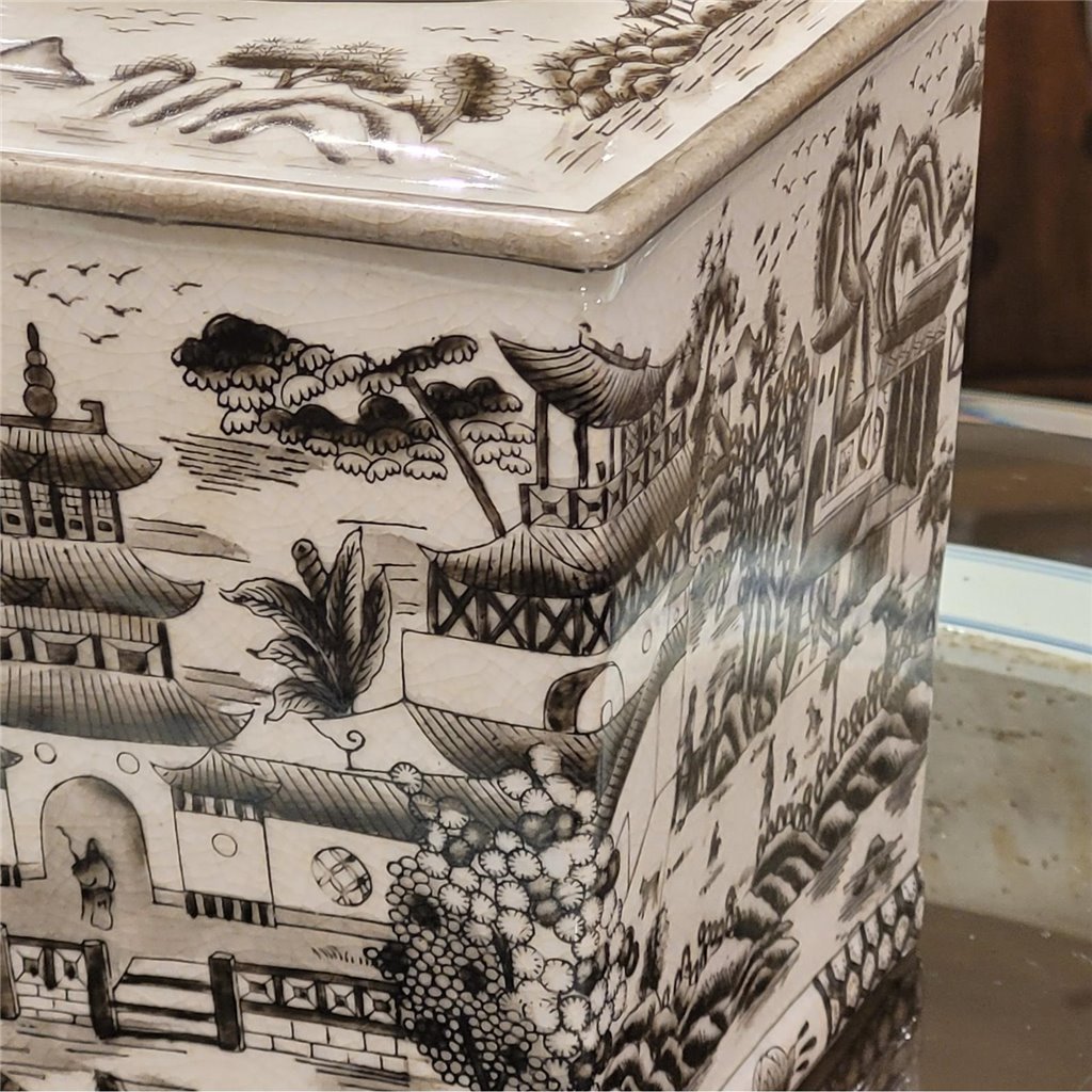 Danny's Fine Porcelain Home Decor Danny's Fine Porcelain Tissue Box - Black and White Willow