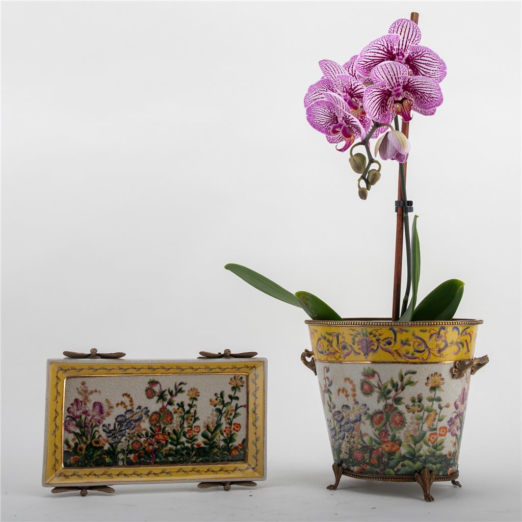 Danny's Fine Porcelain Home Decor Danny's Fine Porcelain Tray with Bronze Dragonfly-Wild Breeze