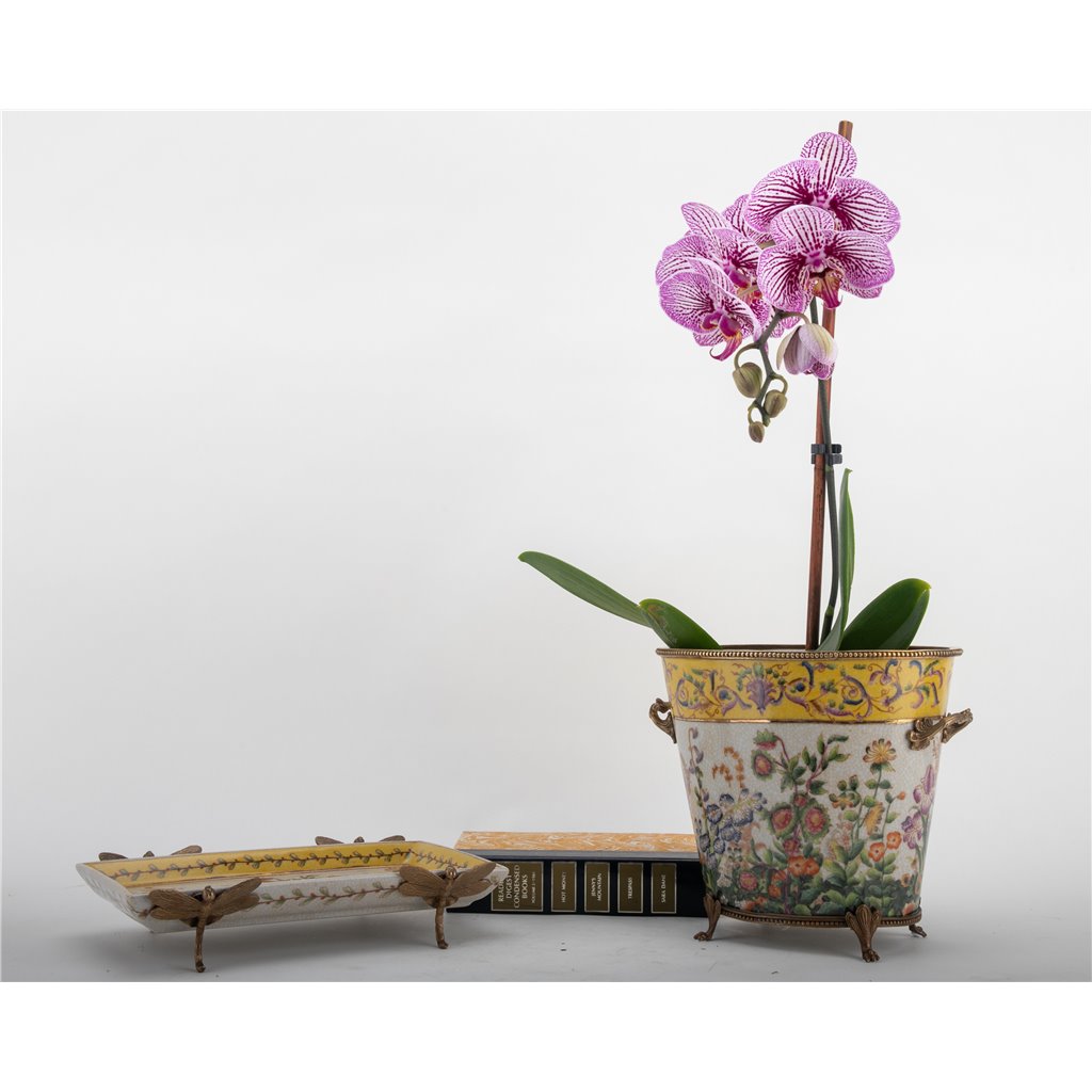Danny's Fine Porcelain Home Decor Danny's Fine Porcelain Tray with Bronze Dragonfly-Wild Breeze