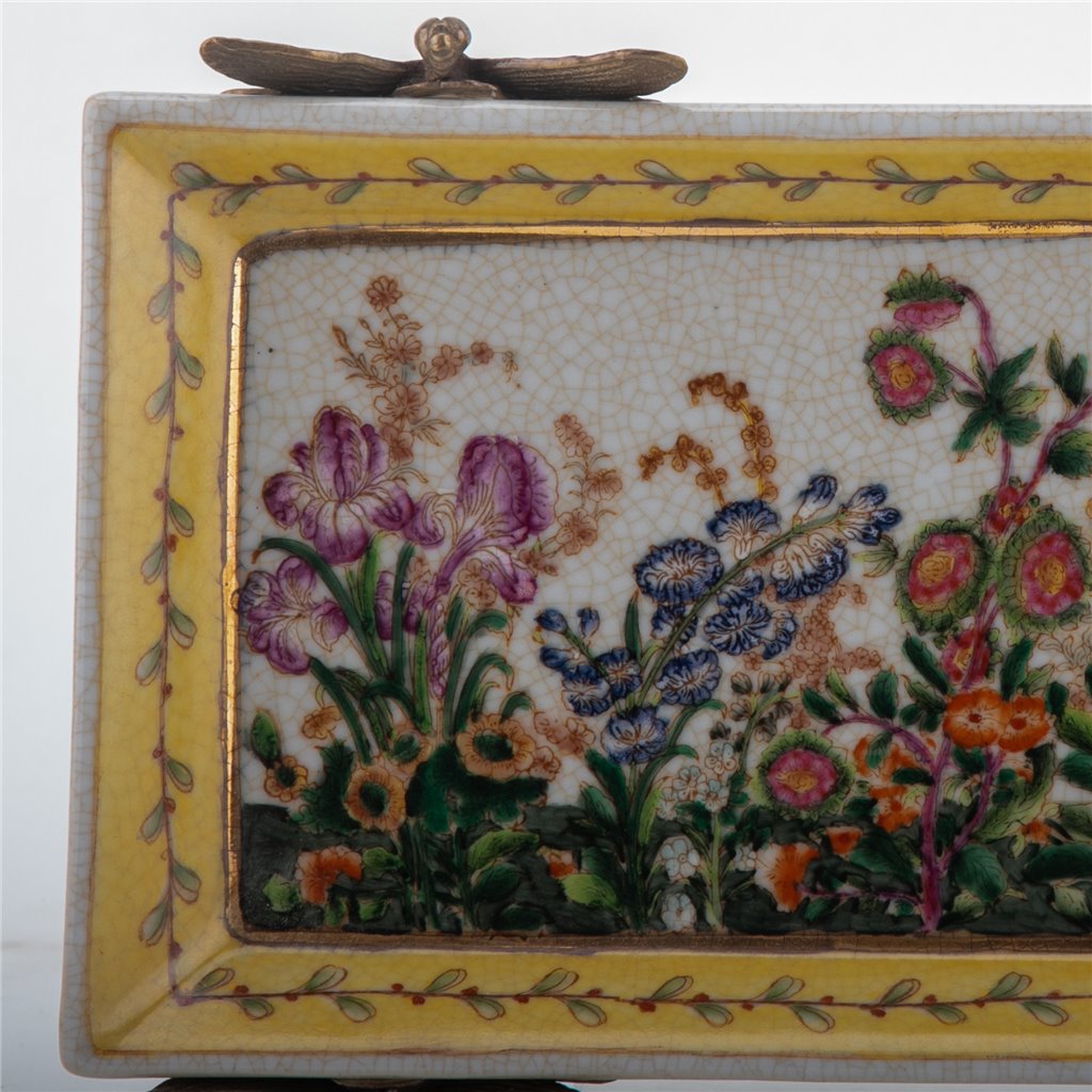 Danny's Fine Porcelain Home Decor Danny's Fine Porcelain Tray with Bronze Dragonfly-Wild Breeze