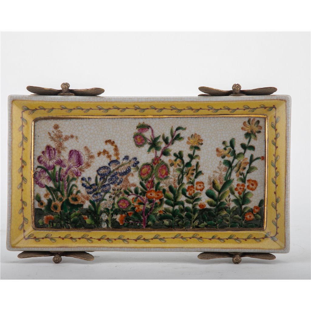 Danny's Fine Porcelain Home Decor Danny's Fine Porcelain Tray with Bronze Dragonfly-Wild Breeze