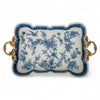 Danny's Fine Porcelain Home Decor Danny's Fine Porcelain Tray with Bronze Handle - Songbird Garden