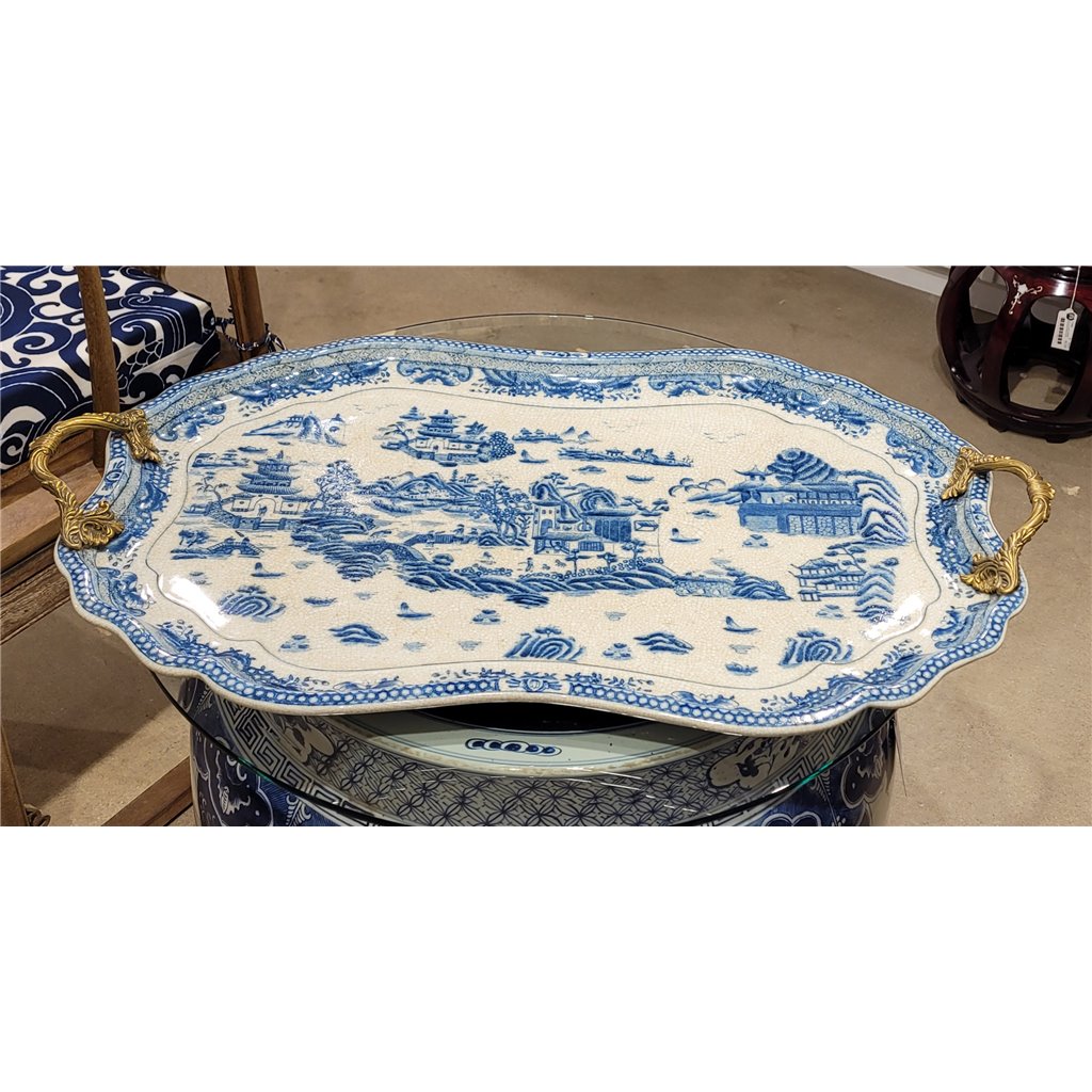 Danny's Fine Porcelain Home Decor Danny's Fine Porcelain Tray With Wood Stand 60188
