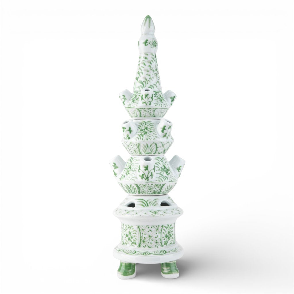 Danny's Fine Porcelain Home Decor Danny's Fine Porcelain Tulipere Vase-4 Tier-Green Flower