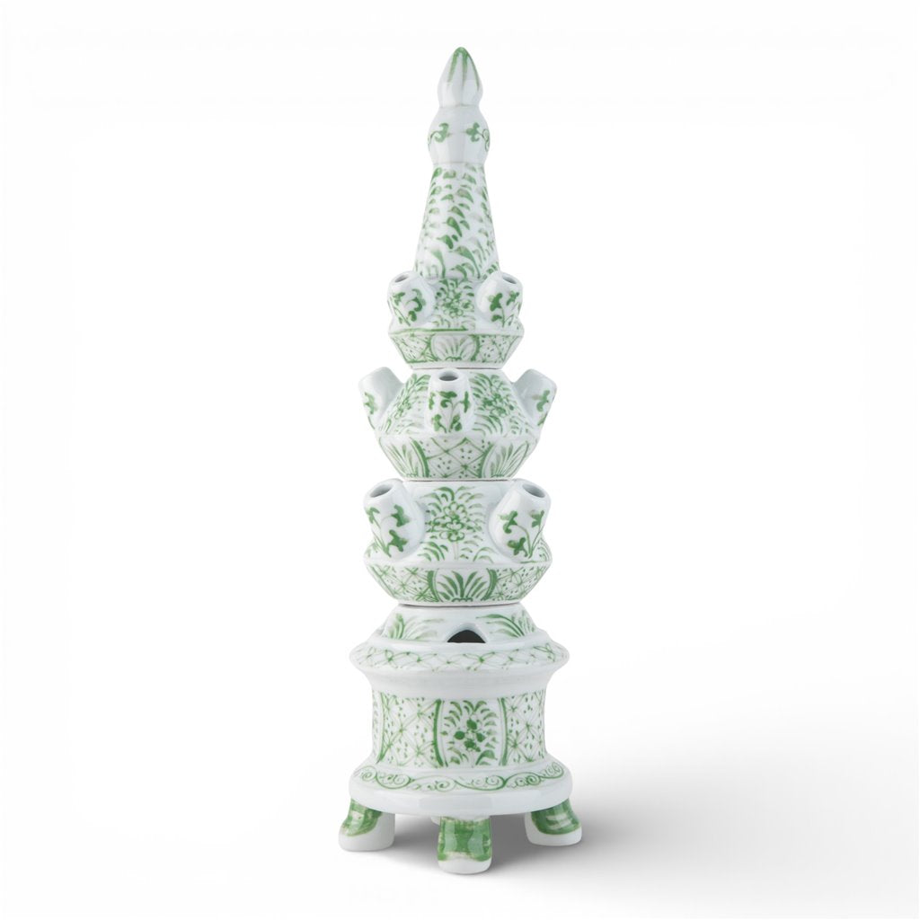 Danny's Fine Porcelain Home Decor Danny's Fine Porcelain Tulipere Vase-4 Tier-Green Flower