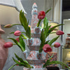 Danny's Fine Porcelain Home Decor Danny's Fine Porcelain Tulipere Vase-4 Tier-Pink Flower