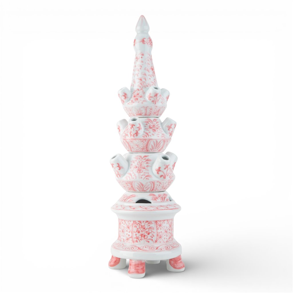Danny's Fine Porcelain Home Decor Danny's Fine Porcelain Tulipere Vase-4 Tier-Pink Flower