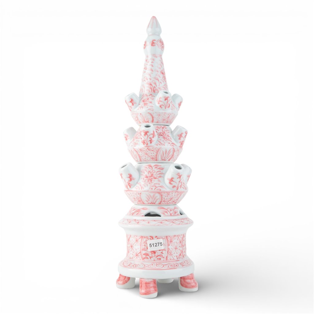Danny's Fine Porcelain Home Decor Danny's Fine Porcelain Tulipere Vase-4 Tier-Pink Flower