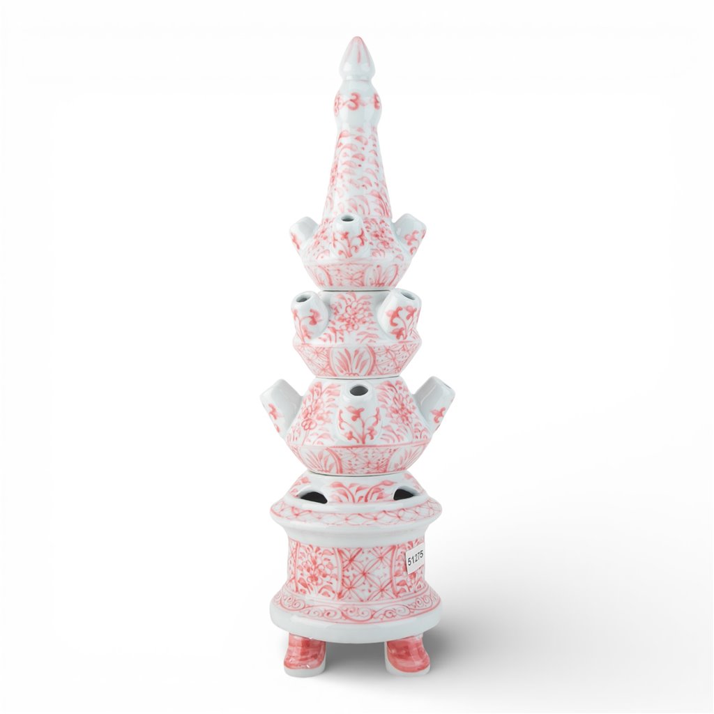 Danny's Fine Porcelain Home Decor Danny's Fine Porcelain Tulipere Vase-4 Tier-Pink Flower