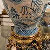 Danny's Fine Porcelain Home Decor Danny's Fine Porcelain Turquoise and White Willow Pattern Bronze Ormolu Temple Jar
