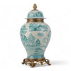 Danny's Fine Porcelain Home Decor Danny's Fine Porcelain Turquoise and White Willow Pattern Bronze Ormolu Temple Jar