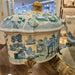 Danny's Fine Porcelain Home Decor Danny's Fine Porcelain Turquoise and White Willow Pattern Oval Shape Lidded Box