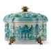 Danny's Fine Porcelain Home Decor Danny's Fine Porcelain Turquoise and White Willow Pattern Oval Shape Lidded Box
