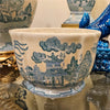 Danny's Fine Porcelain Home Decor Danny's Fine Porcelain Turquoise and White Willow Pattern Round Scallop Planter