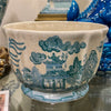 Danny's Fine Porcelain Home Decor Danny's Fine Porcelain Turquoise and White Willow Pattern Round Scallop Planter