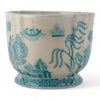 Danny's Fine Porcelain Home Decor Danny's Fine Porcelain Turquoise and White Willow Pattern Round Scallop Planter