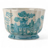 Danny's Fine Porcelain Home Decor Danny's Fine Porcelain Turquoise and White Willow Pattern Round Scallop Planter